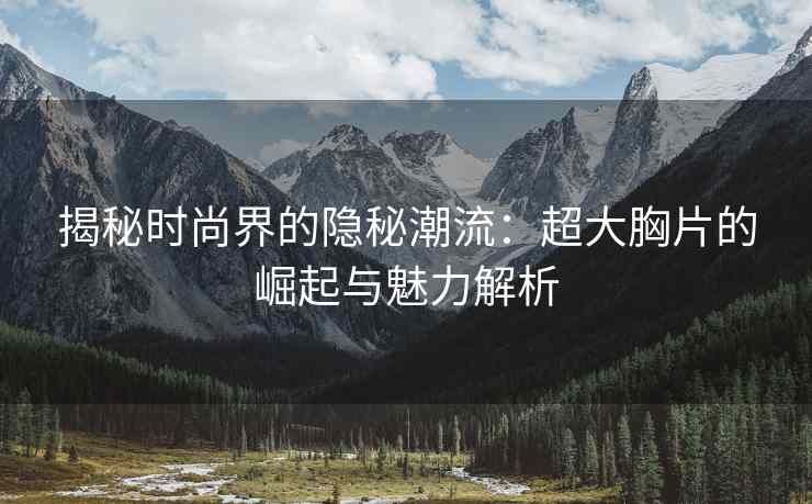 揭秘时尚界的隐秘潮流：超大胸片的崛起与魅力解析