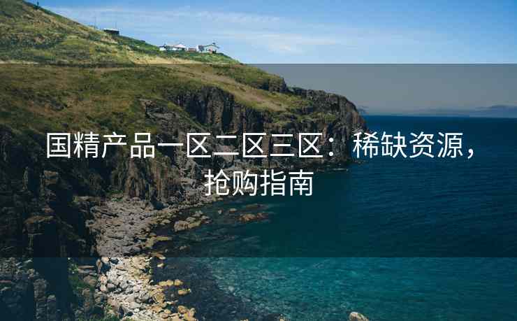 国精产品一区二区三区：稀缺资源，抢购指南