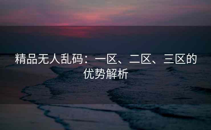 精品无人乱码：一区、二区、三区的优势解析