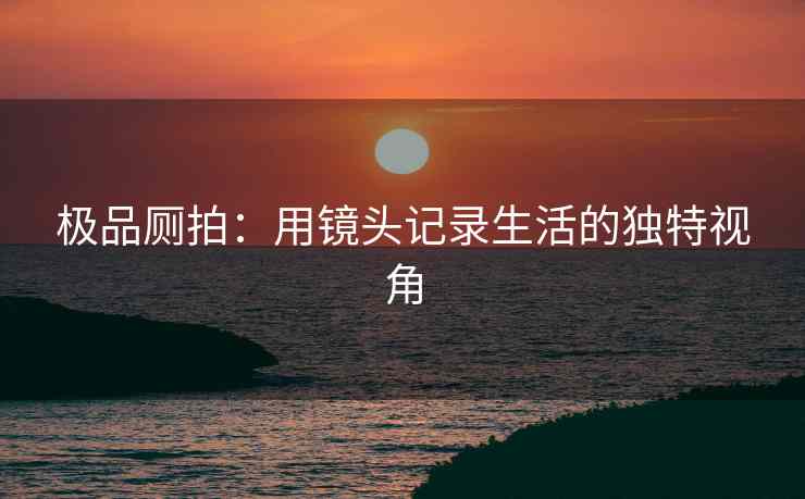 极品厕拍：用镜头记录生活的独特视角